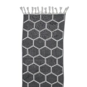 Modern Kitchen Towel Geometric Waffle Weave Black + White NEW honeycomb modern